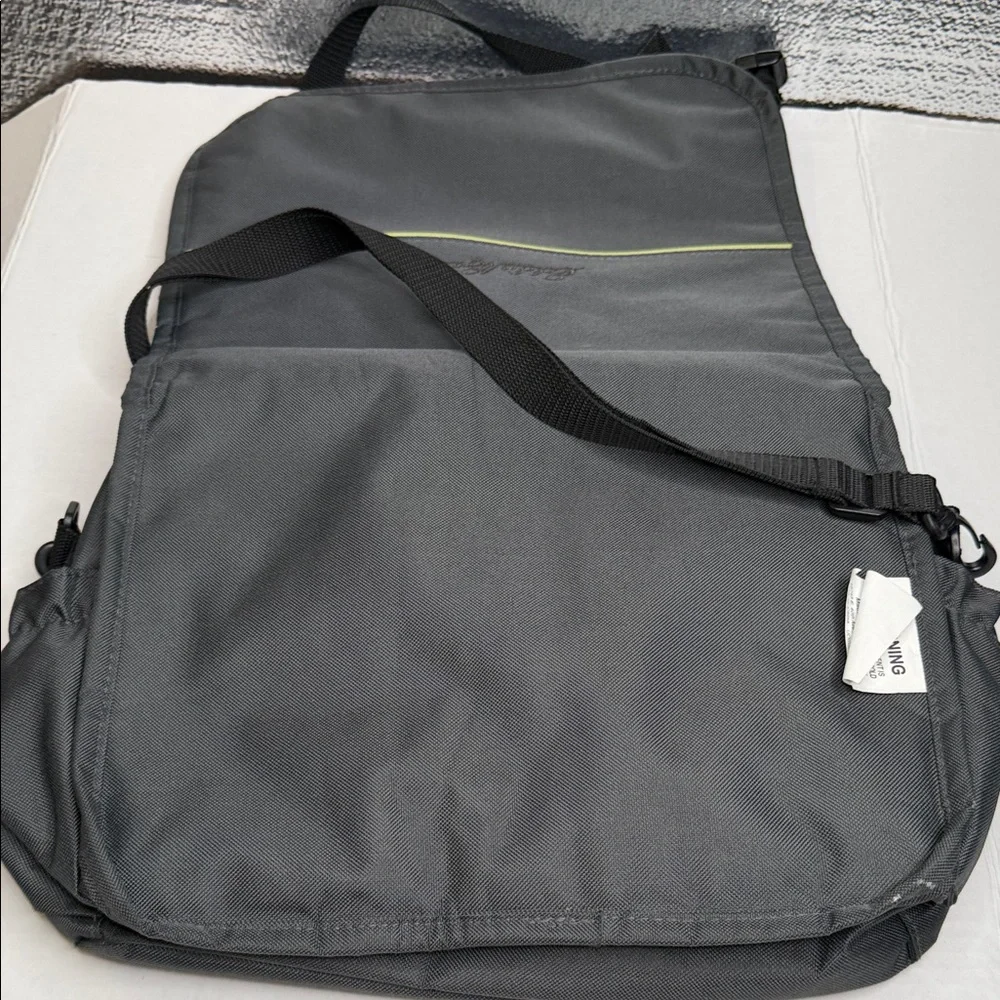 Eddie Bauer Gray Messenger Cooler Bag with Lime Trim
